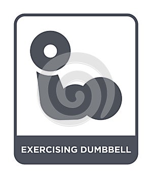 exercising dumbbell icon in trendy design style. exercising dumbbell icon isolated on white background. exercising dumbbell vector
