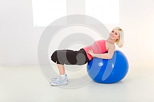 Exercising with fitness ball