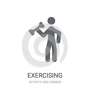 Exercising icon. Trendy Exercising logo concept on white background from Activity and Hobbies collection