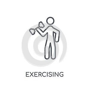 Exercising linear icon. Modern outline Exercising logo concept o