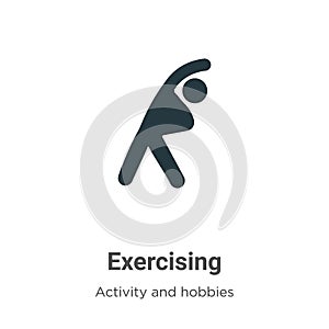 Exercising vector icon on white background. Flat vector exercising icon symbol sign from modern activity and hobbies collection