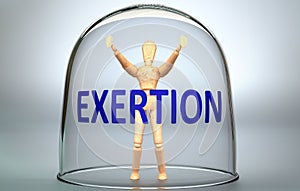 Exertion can separate a person from the world and lock in an invisible isolation that limits and restrains - pictured as a human photo