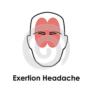 Exertion headache color icon. Vector isolated illustration photo