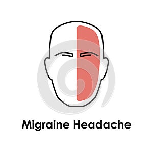 Exertion headache color icon. Vector isolated illustration photo