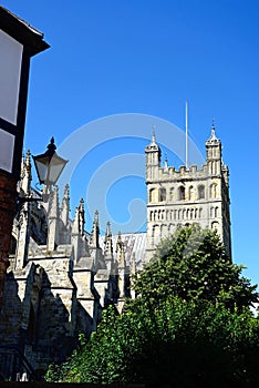 Exeter Cathedral tower, UK.