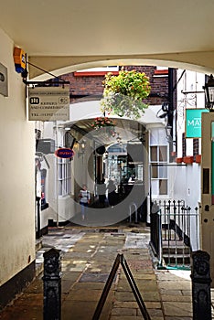 Alleyway shops, Exeter, UK.