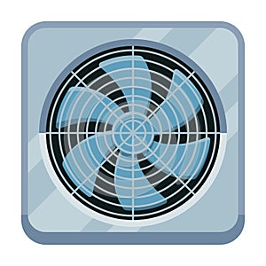 Exhaust fan. Fan, cooler for the computer. Vector illustration