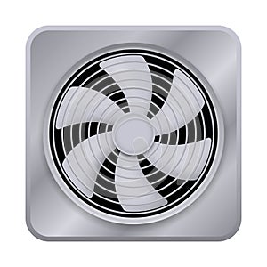 Exhaust fan. Fan, cooler for the computer. Vector illustration