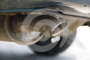 Exhaust of a passenger car photo