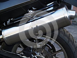 Exhaust pipe as part of racing motorbike