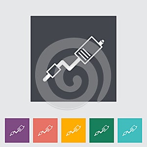 Exhaust pipe flat single icon.