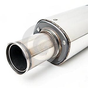 Exhaust pipe isolated on white background photo