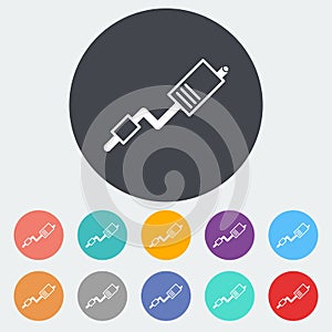 Exhaust pipe single icon.