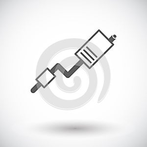 Exhaust pipe single icon.