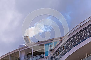 Exhaust Rising from Cruise Ship