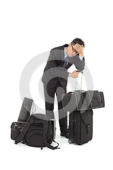 Exhausted businessman is too tired