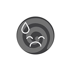 Exhausted emoticon vector icon