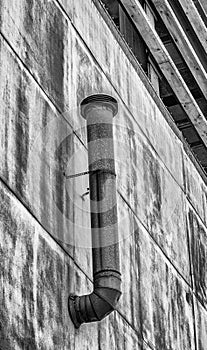 Exhaustive pipe on old building