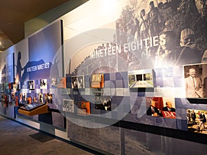 Exhibit of the Decades in the President Jimmy Carter Library and Museum in Atlanta, Georgia