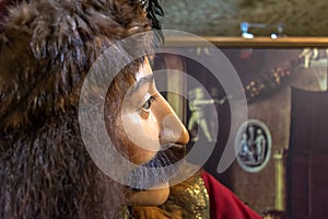 Exhibit in Torture Museum Bruges, face of Vlad III, known as Vlad the Impaler Vlad Dracula in profile