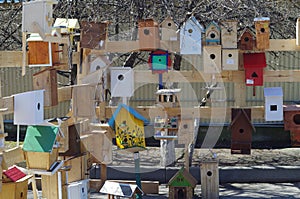 Exhibition of birdhouses made by the schoolchildren together with their parents