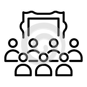 Exhibition center icon, outline style