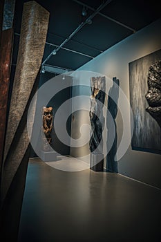 Exhibition of contemporary art. Museum gallery
