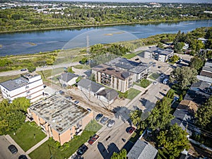 Exhibition Neighborhood Aerial View in Saskatoon