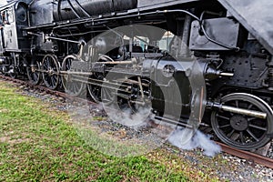 Exhibition of old trains photo