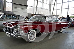 Exhibition of retro cars in Sokolniki park. American car Buick Electra 225. Moscow