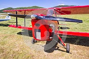 Exhibition of a vintage aeroplane.
