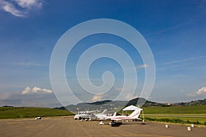 Exhibition of a vintage aeroplane.