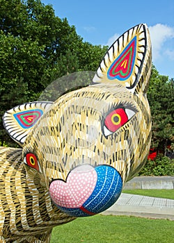 Exhibition and virtual visit on Mexico. Paris, the Parc de la Villette (France). from 4 to 22 July 2015. an Alebrije, the dragon