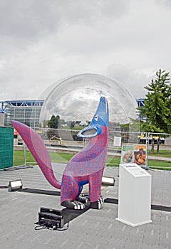 Exhibition and virtual visit on Mexico. Paris, the Parc de la Villette (France). from 4 to 22 July 2015. an Alebrije, the dragon