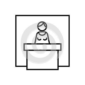 Exhibitor icon, vector illustration