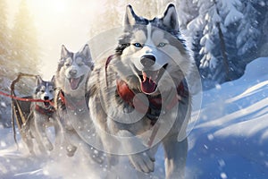 Exhilarating Dog Sledding Adventure Through Snow-Covered Forests