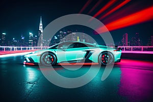 The Exhilarating World of Sports Cars.Exploring the Limits of Sports Car Engineering. Generative AI photo