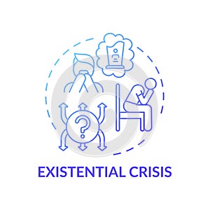 Existential crisis blue gradient concept icon