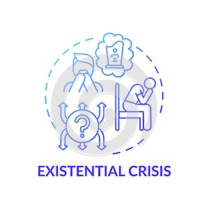 Existential crisis blue gradient concept icon photo