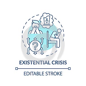 Existential crisis turquoise concept icon