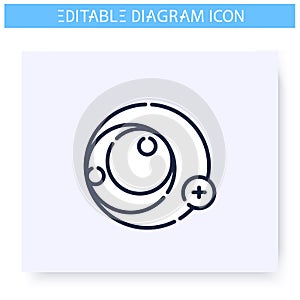 Existential graph line icon. Editable illustration