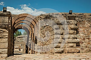 Exit with arches at Roman Amphitheater in Merida