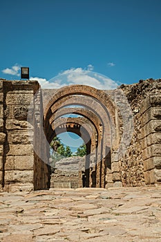 Exit with arches at Roman Amphitheater in Merida