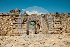 Exit with arches at Roman Amphitheater in Merida