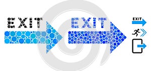 Exit Arrow Composition Icon of Round Dots
