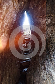 Exit of a cave in the mountain of Pisac - Cusco