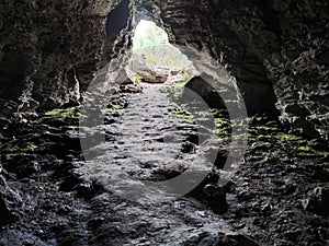 Exit from the cave to the light