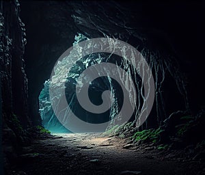 exit from the dark cave to the light.