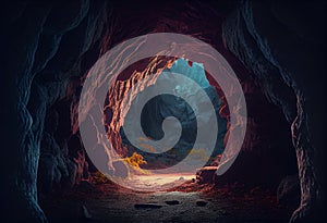 exit from the dark cave to the light.