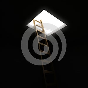 Exit from the dark using ladder